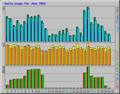 Daily usage for June 2022