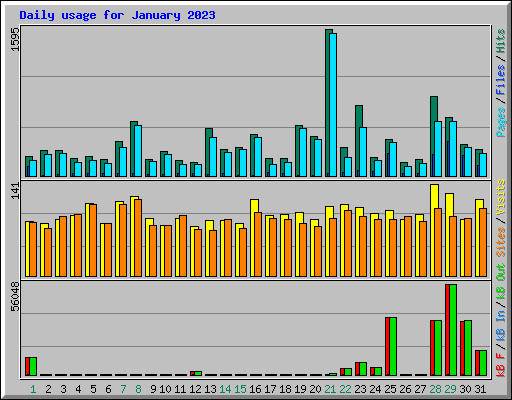 Daily usage for January 2023