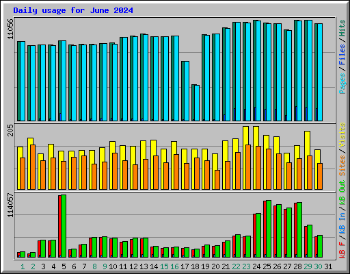 Daily usage for June 2024