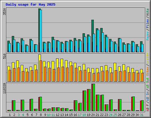 Daily usage for May 2025