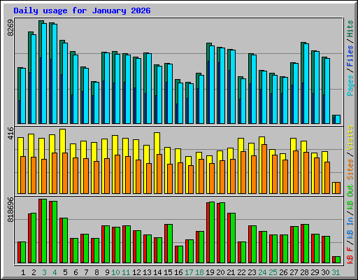 Daily usage for January 2026