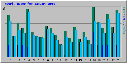 Hourly usage for January 2015