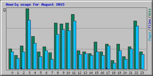 Hourly usage for August 2015