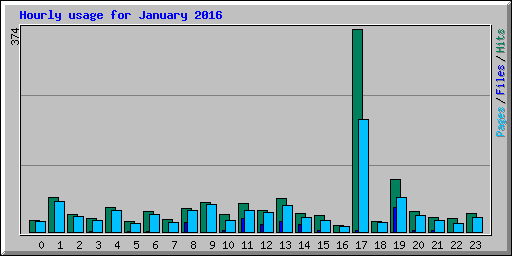 Hourly usage for January 2016