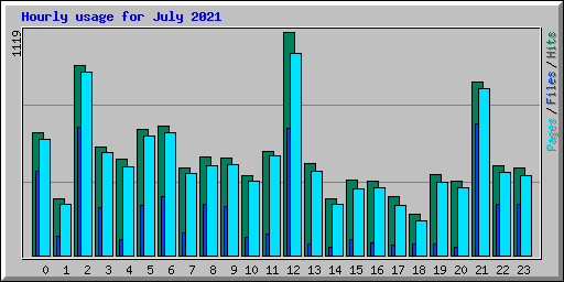 Hourly usage for July 2021