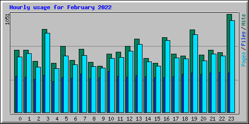 Hourly usage for February 2022