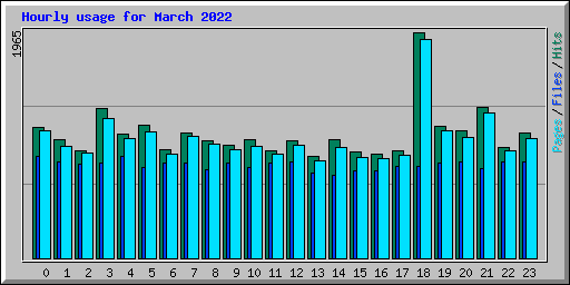 Hourly usage for March 2022