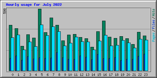 Hourly usage for July 2022