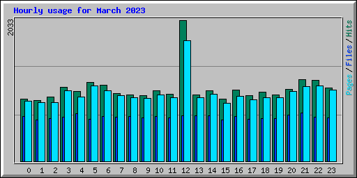 Hourly usage for March 2023