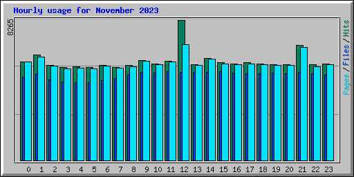 Hourly usage for November 2023