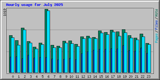 Hourly usage for July 2025