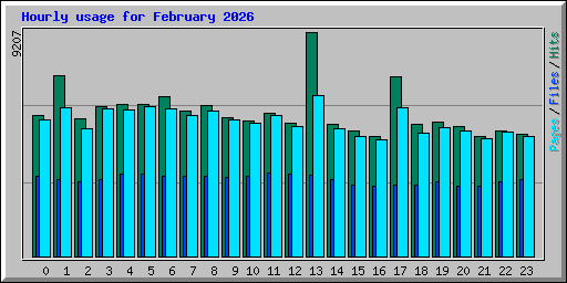 Hourly usage for February 2026