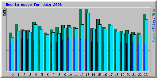 Hourly usage for July 2026